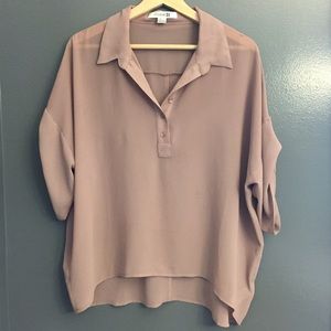 Dark blush sheer blouse