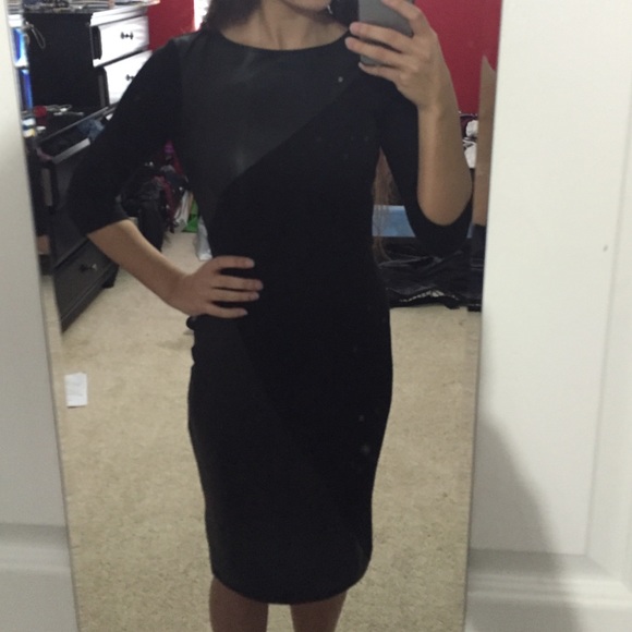 Venus Faux Leather Midi Dress