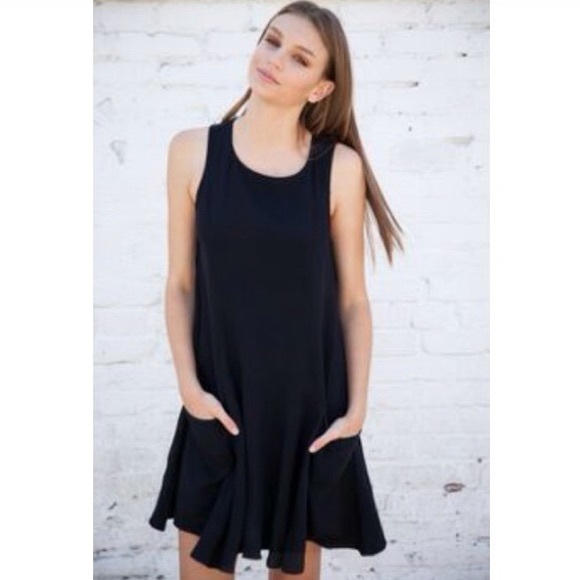 Brandy Melville Black floral Dress with pockets