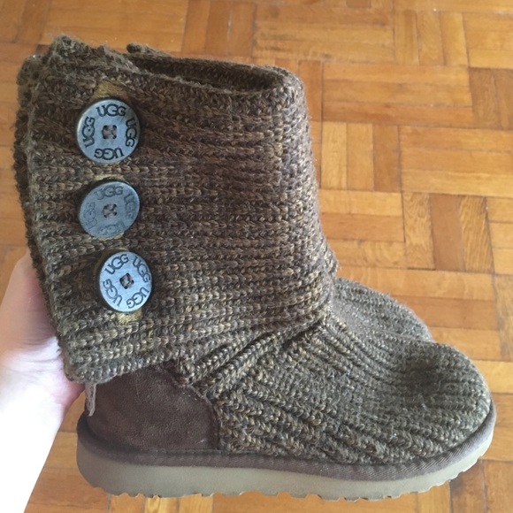 BROWN KNIT UGGS - Picture 1 of 4