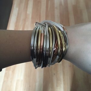 White, silver, gold & rose gold bracelet