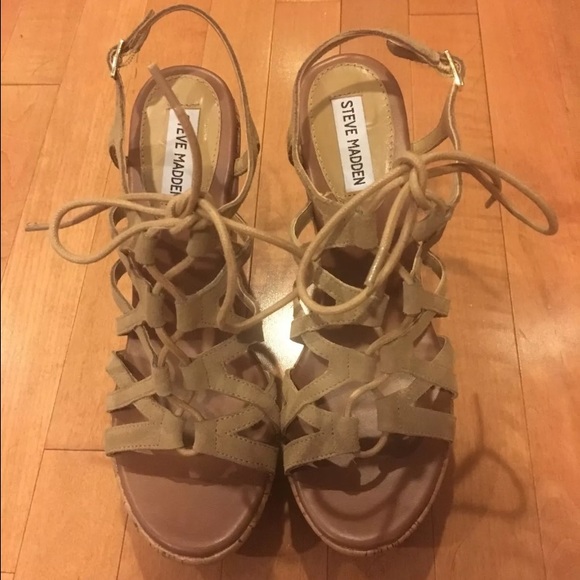 Steve Madden lace up wedges new
