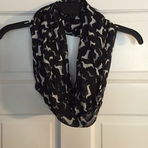 Black and white Dachshund infinity scarf