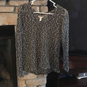 Black and white knit sweater