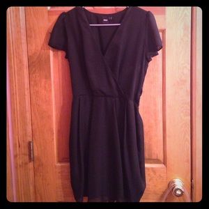 Black vneck formal dress