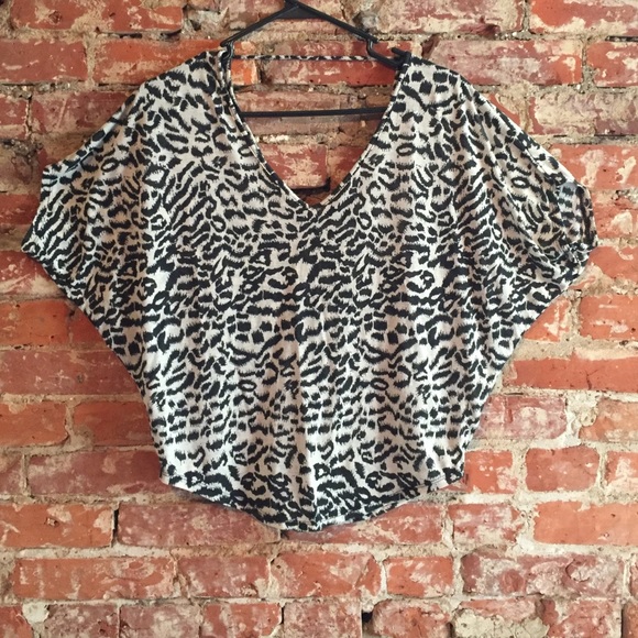 Leopard Print Deep V Top from Express