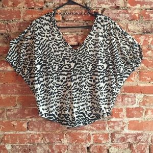 Leopard Print Deep V Top from Express