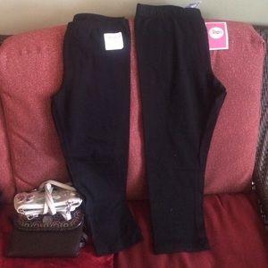 2 pairs black capri L 10-12