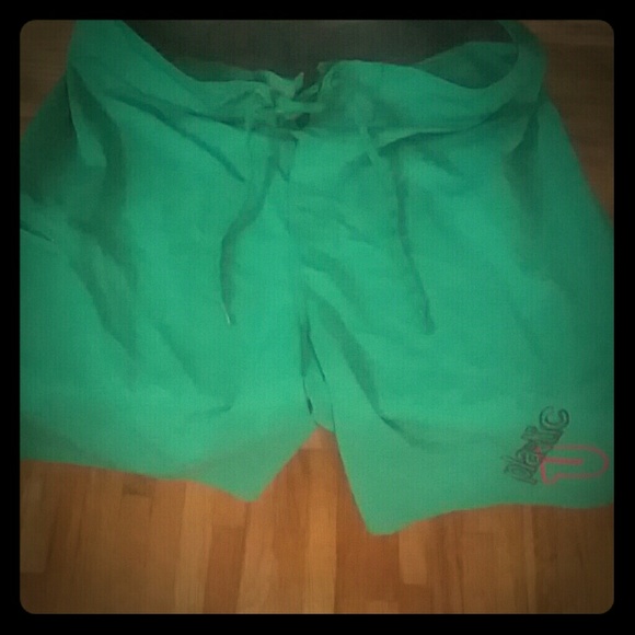 Plastic brand Green board shorts
