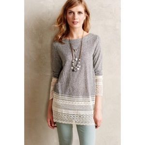 Anthropologie Recessed Lace Sweatshirt S
