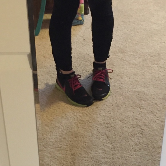 Black and Neon Nike shoes