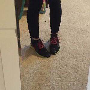 Black and Neon Nike shoes