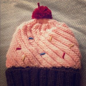 Crocheted Cupcake Beanie worn once!!!