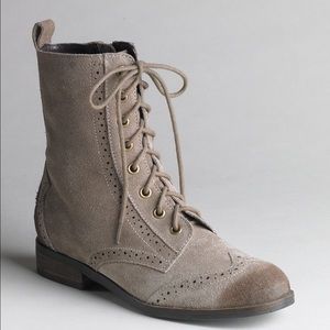 DV by Dolce Vita Zurich Lace Boots in Taupe Suede