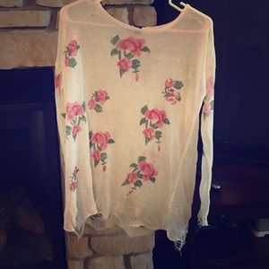 White and rose tear top