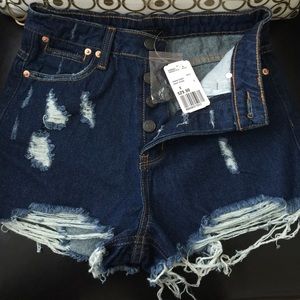 ❌SOLD❌ Forever 21 High waisted fringe denim shorts
