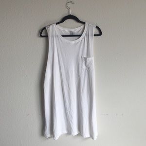 White slit t shirt tank dress