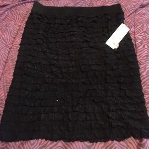 Black Flannel like skirt