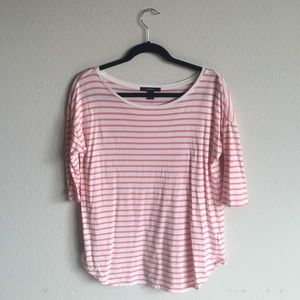 Pink and white striped top