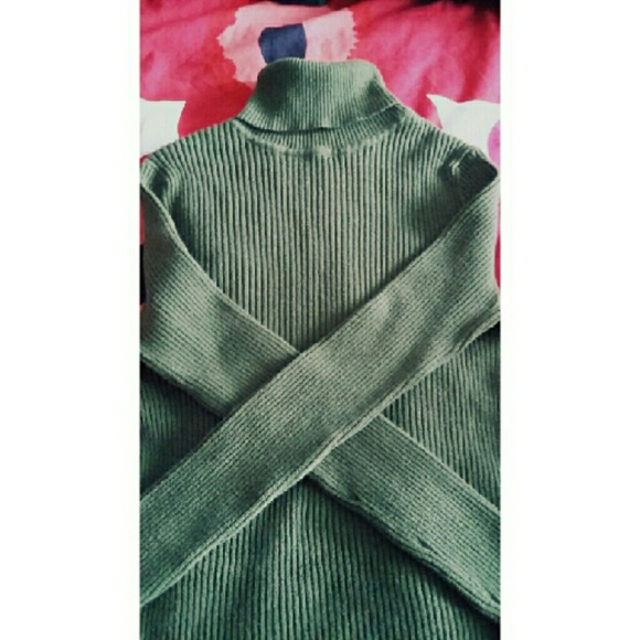 Express olive ribbed turtleneck sweater