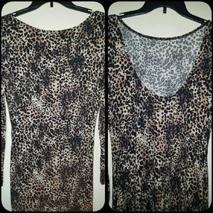 Animal Print Bodycon Midi Length Dress