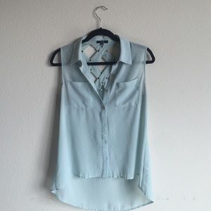 Chiffon button up tank
