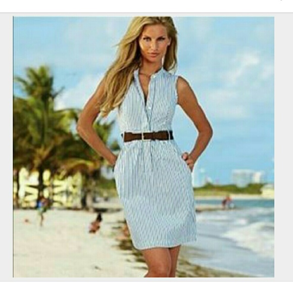 Venus blue and white striped dress Sze 2 and 4