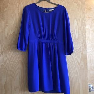 Madewell royal blue silk spring dress.