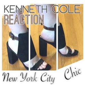 Kenneth Cole Reaction Black Suede Sandals NWOT