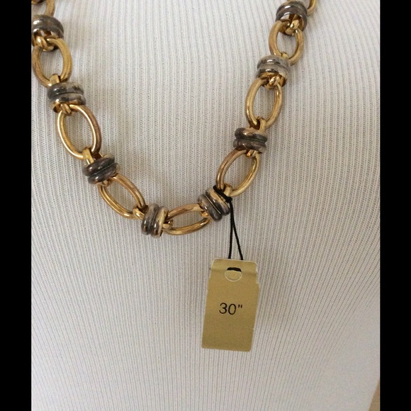 Gold chain belt chunky Large gold chain links belt 30 inches long or neck chain