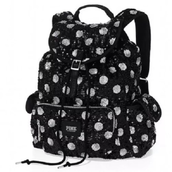 PINK Victoria's Secret Handbags - Pink Victoria's Secret Sequin Polka Dot Bag