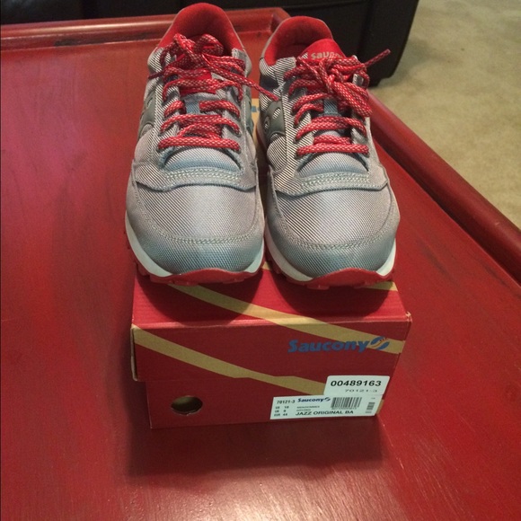 Red And Grey Sauconys