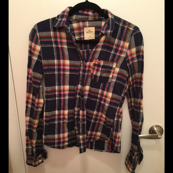 Hollister Flannel Plaid Button Down Shirt S