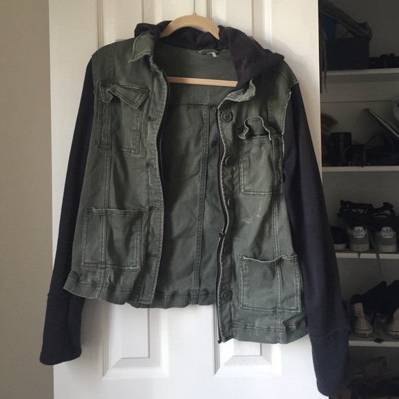 Free People hooded military jacket