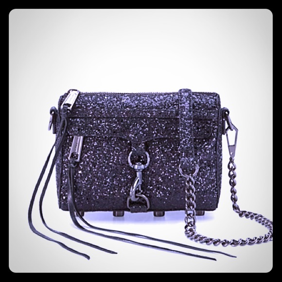 Black Rhinestone Rebecca Minkoff cross body bag