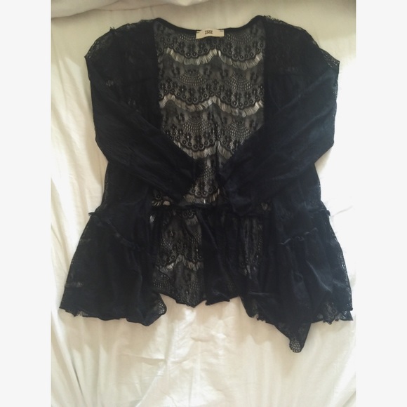 Black lace cardigan