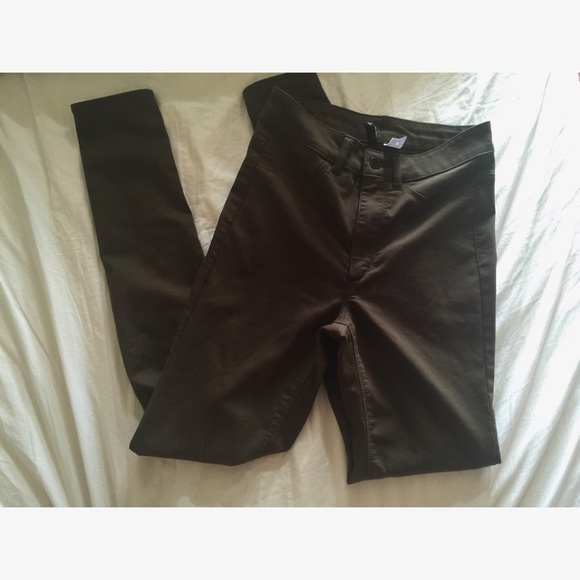 Olive green/brownish h&m high waited skinny pants