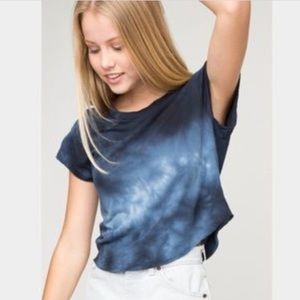 Blue tie dye crop top from Brandy Melville