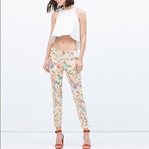 Zara floral print trousers - skinny pants