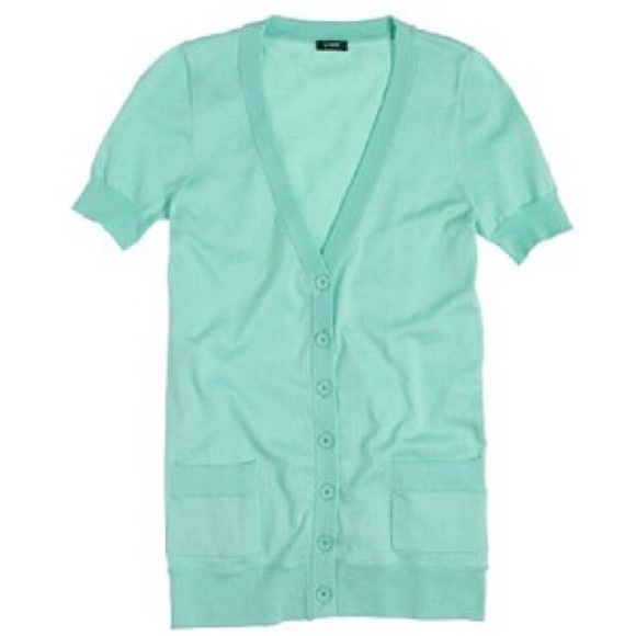 J Crew V Neck Short Sleeve Cardigan