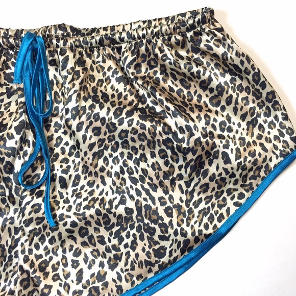 Satin Leopard Print Pj Shorts