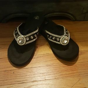 Rhinestone flip flops