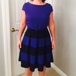 Tiana B Fit and Flare Belted Dress - size 8