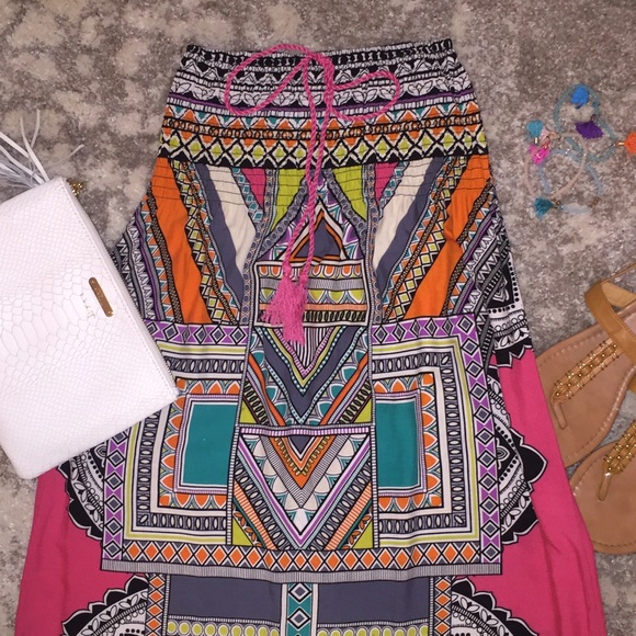 NWT Flying Tomato strapless multicolor maxi dress