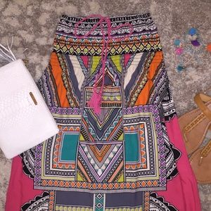 NWT Flying Tomato strapless multicolor maxi dress