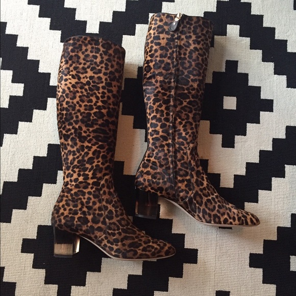 Ferragamo Leopard-Print Calf Hair Boots