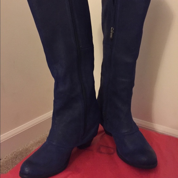 Knee high swede Fergie brand boots