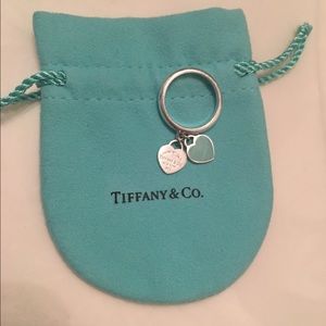 Tiffany & Co double heart ring sz 7