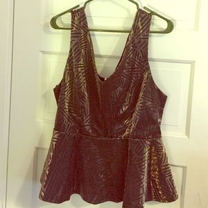Metallic Forever 21+ Peplum Top