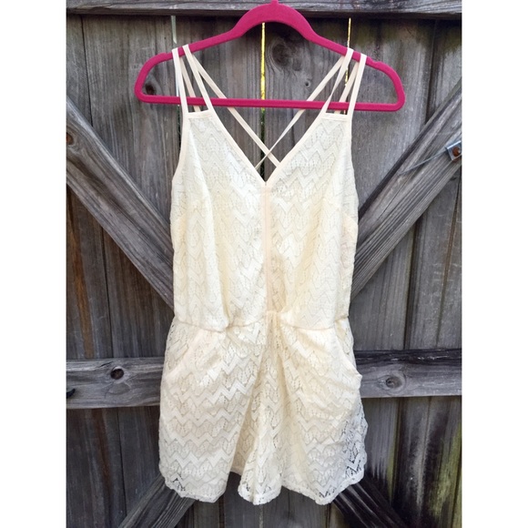 Cream Lace Romper